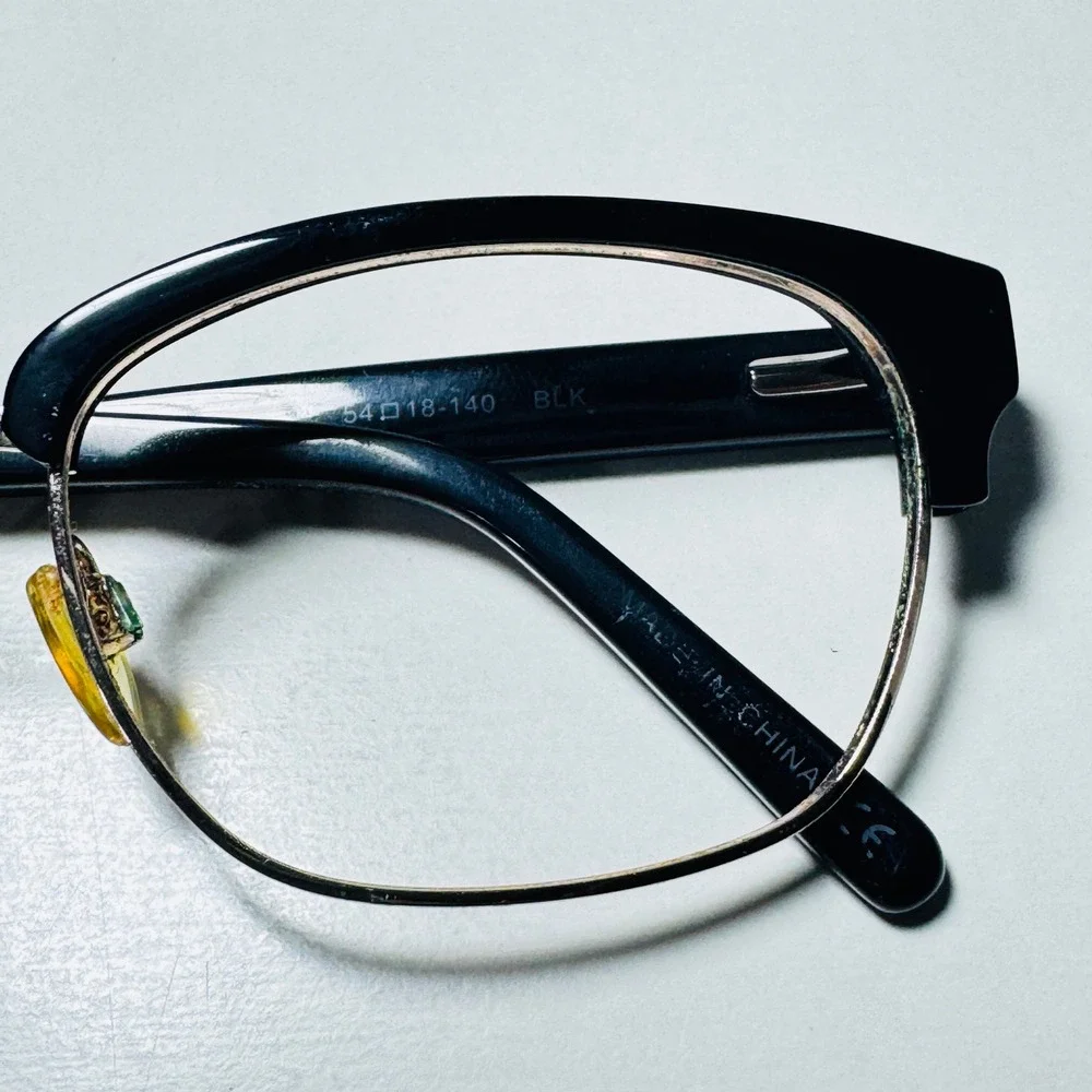 Christian Siriano CV Alyssa Black Silver Browline Eyeglass Frames 54-18-140 BLK